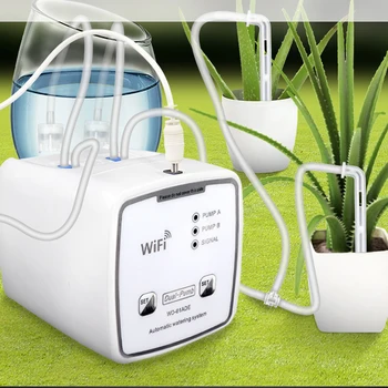 Интеллектуальное устройство для полива Wi-Fi Автоматическая система капельного орошения с двойным насосом Дистанционный контроллер приложения для садового растения Цветок