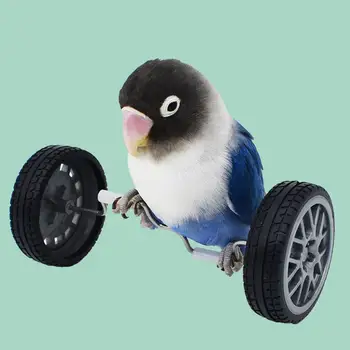 Интерактивная игрушка для дрессировки птиц Двухрядные роликовые коньки для маленьких питомцев с вращающимися колесами Игрушка-балансир для попугаев