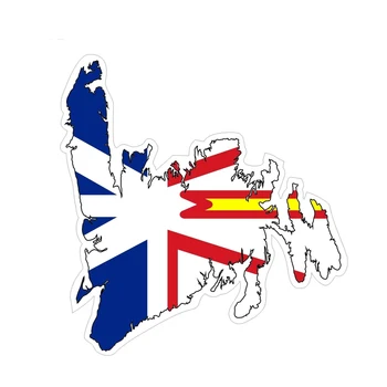 Карта Ньюфаундленда, Окно с флагом, Забавная наклейка на автомобиль, 12см * 10см