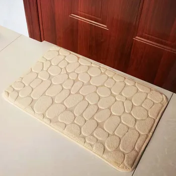 Коврик для ванной из булыжника, Нескользящие впитывающие коврики для ванной с эффектом памяти, коврик для ванной сбоку, Рельефный коврик для ванной комнаты