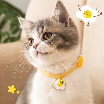 Корейский кошачий ошейник с колокольчиками, регулируемое ожерелье с милым котенком, модное колье для маленькой собачки, аксессуары для щенков чихуахуа