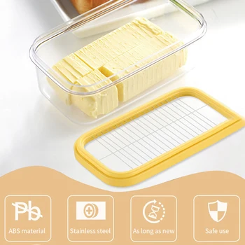 Коробка для масла из 1 шт. С крышкой Прямоугольный Контейнер Кухонный Холодильник Блюдо для запайки продуктов Машина для резки масла и сыра