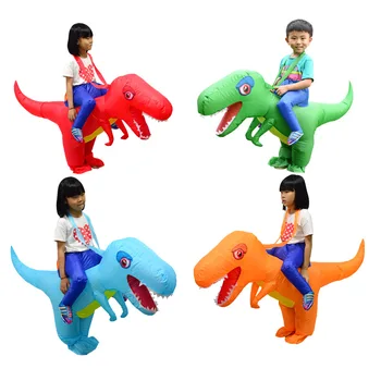 Костюм для верховой езды 2 размера, надувной динозавр Тираннозавр, Маскарадный костюм для взрослых и детей, костюм Дракона на Хэллоуин, косплей на животную тематику