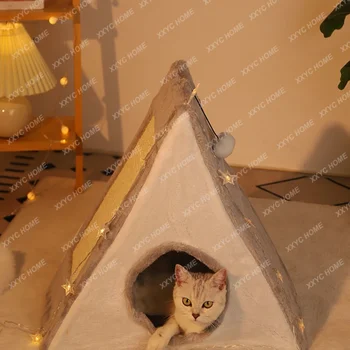 Кошачье гнездо, закрытое домашнее животное, Зимняя кошачья кровать, Кошачий домик, двухслойное гнездо, доска для глубокого сна, принадлежности для кошек Four Seasons Universal
