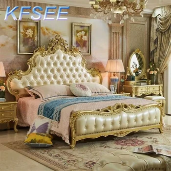 Красивая удобная кровать Kfsee Castle в спальне