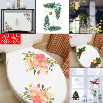 Красивые цветы, наклейка на стену для туалета, холодильника, шкафа, стеклянного окна, Свадебных украшений для дома, обоев, настенных наклеек, надписей
