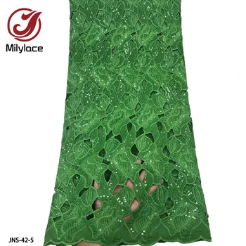 Красивый узор Гипюровая кружевная ткань Высококачественная Африканская кружевная ткань Элегантный внешний вид кружевной ткани для свадебного платья JNS-42