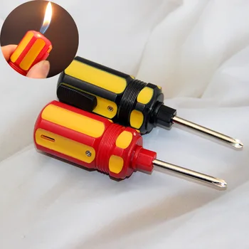Креативная мини-отвертка-зажигалка Надувная Бутановая отвертка с открытым пламенем, модель инструмента, зажигалка, Персонализированные принадлежности для курения