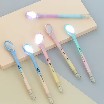 Креативная светодиодная световая ручка Интеллектуальная Автоопределяющая Нейтральная ручка с подсветкой 0,5 мм Черными чернилами Ручка для подписи Студенческая пара Пара Гелевых ручек