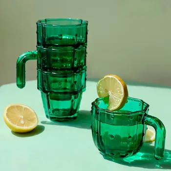 Креативные стеклянные чашки с кактусом Семейная посуда для напитков Подарочная коробка для воды Зеленый стакан Стеклянная посуда Рождественский подарок