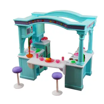 Кухонная мебель для кукольного домика, табурет и набор посуды 1/6, декор в виде мини-модели, Детская игрушка понарошку