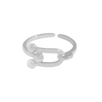 Маленький и роскошный дизайн, геометрическая универсальность, U-образное кольцо для открывания бусин, серебро 925 пробы, женская текстура
