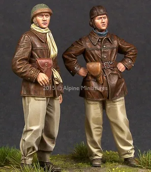 Масштаб 1:35 Вторая мировая война, французские солдаты, 2 человека, миниатюры из смолы, набор моделей, бесплатная доставка