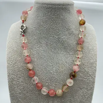 Модное Красочное Граненое ожерелье из натурального камня 18 дюймов