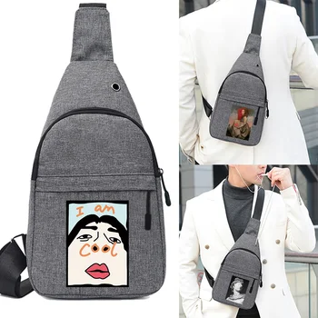 Мужская дорожная нагрудная сумка, модные нагрудные сумки-мессенджеры, сумка через плечо с забавным принтом, спортивная сумка для хранения на открытом воздухе, поясная сумка для путешествий