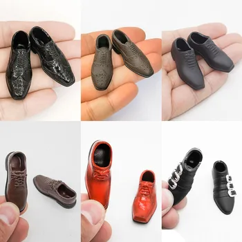 Мужская кожаная обувь в масштабе 1/6, Классическая официальная обувь с острым носком для 12-дюймовых фигурок, игрушки-модели тела, сделай сам