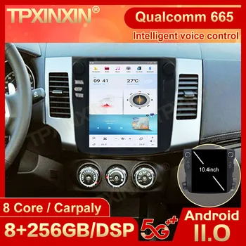 Мультимедийная стереосистема Qualcomm Android 11 Tesla для Mitsubishi Outlander 2006 2007 2008 2009 2010 2011 2012 Головное устройство GPS Video Navi