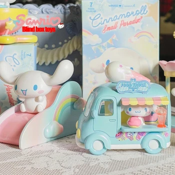 Мультфильм Sanrio Cinnamoroll из серии Small Paradise, Фигурка из коллекции аниме Kawaii, ПВХ Модель, Статуэтка, куклы, Подарок на День рождения для девочек, декор