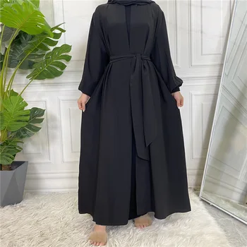 Мусульманский Дубай Абайя Ислам Турция Бангладеш Мусульманский Хиджаб Скромное Платье Кафтаны Для Женщин Халат Арабское Кимоно Femme Musulmane Longue
