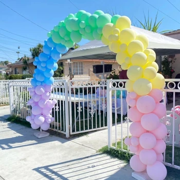 Набор для гирлянды из воздушных шаров Macaron, белый, розовый и золотой баллон для детского душа, свадебное украшение, принадлежности для вечеринки с Днем Рождения