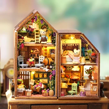 Набор миниатюрных домиков CUTEBEE DIY Идеи подарков с мебелью, легким милым кроликом, деревянным кукольным домиком, игрушками для подарков на День рождения