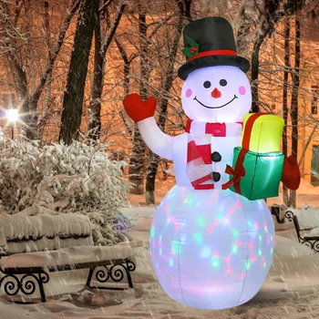 Надувной снеговик со светодиодной подсветкой, воздушный насос, ночник, рождественские украшения, садовые игрушки, украшения для домашней вечеринки, Новый год