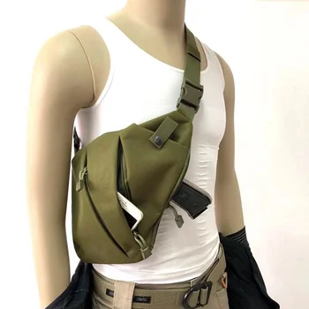 Наружная тактическая кобура для хранения оружия, сумки через плечо, Мужская противоугонная нагрудная сумка, нейлоновая спортивная Охотничья сумка для пистолета через плечо