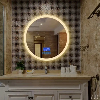Настенное декоративное зеркало для макияжа в круглой ванной на заказ, Круглое декоративное зеркало для унитаза, душ для бритья, Espejo Decorativo Home Decor