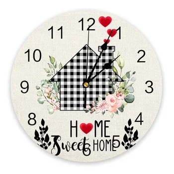 Настенные часы с Растительными Акварельными цветами Современный Дизайн Украшения гостиной Кухни Бесшумные Часы Домашнего декора