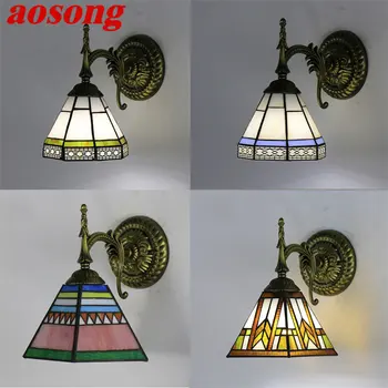 Настенный светильник AOSONG в европейском стиле от Тиффани, креативный простой винтажный светильник-бра для дома, гостиной, балкона, прохода