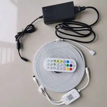 Неоновая светодиодная лента 12V RGB YUYA WIFI с регулируемой яркостью, дистанционное управление музыкой, светодиодная лента, Водонепроницаемая Гибкая лента IP68
