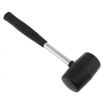 Неэластичный молоток из черной резины, износостойкий молоток для плитки с круглой головкой и нескользящей ручкой, ручной инструмент 