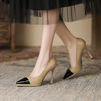 Новая женская свадебная обувь, босоножки на каблуках, женские пикантные разноцветные туфли-лодочки на платформе из искусственной кожи с острым носком, женская обувь Zaptos Mujer