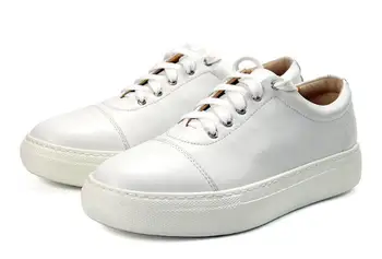Новая кожаная мужская обувь, повседневная обувь на шнуровке для мужчин, модная белая спортивная обувь