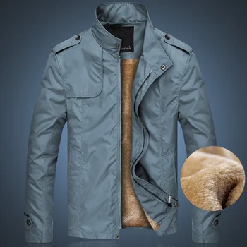 Новые зимние мужские теплые пальто с меховой подкладкой, джинсовая куртка-бомбер, мужская Корейская модная тонкая военная стойка
