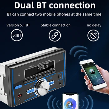 Новый FM Аудио стереоприемник Вход AUX 2 Din автомагнитола Bluetooth MP3 плеер с 7 разноцветными лампочками Аксессуары для автоэлектроники