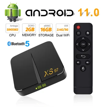 Новый S905W2 Android Box 4K HD Bluetooth TV Box 5GDual Band Wifi Android 11 TV 2 + 16GB Смарт-приставка с Бесплатными Каналами приложения