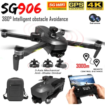 Новый беспилотный летательный аппарат SG906 MAX GPS Drone 4k Professional HD с двойной камерой и 3-осевым карданом для обхода препятствий, Радиоуправляемый Складной квадрокоптер Dron Pro2