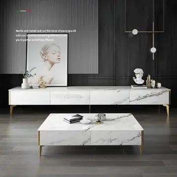 Новый итальянский Простой Чайный столик с каменной доской, Легкий Роскошный диван, приставной столик и подставка, Современная и простая мебель для дома