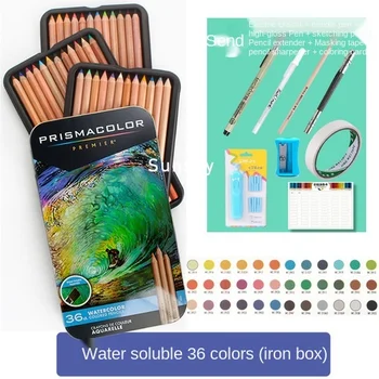 новый оригинальный 24 48 72 150 prismacolor Premier масляный цветной карандаш Prismacolor sanford 36 набор растворимых Карандашей + 8 дополнительных картин в подарок