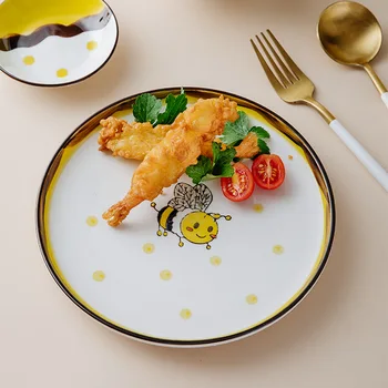[Новый продукт] Мультяшная керамическая тарелка для домашнего отеля, Креативное блюдо под глазурью, посуда с керамической тарелкой большой емкости