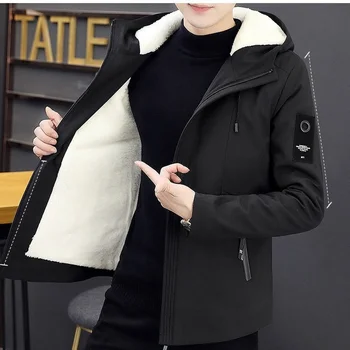 Новый тренч, мужская однотонная куртка с капюшоном 2022 года, корейская версия приталенной куртки для молодежи и среднего возраста, Повседневные длинные парки
