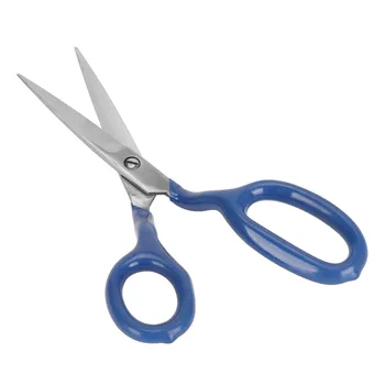 Ножницы для ковровых покрытий синего цвета с лезвием из нержавеющей стали 7,1 дюйма, эргономичная изогнутая ручка, ножницы для аппликаций для шитья, вязания, раскроя, шитья