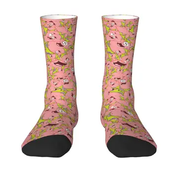 Носки Patricks с рисунком мультяшной звезды, мужские и женские теплые модные носки для экипажа