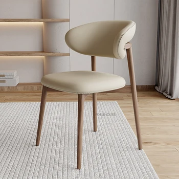 Обеденные стулья из массива дерева в скандинавском стиле для домашней мебели, стул для ресторана со спинкой, Креативный Легкий Роскошный обеденный стул высококлассного дизайна