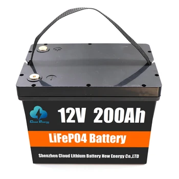 Облачная энергия 12v 200ah lifepo4 аккумуляторная батарея 12 В литиевый вольт 12,8 В глубокого цикла akku solar 200 ач перезаряжаемый lfp lipo ion
