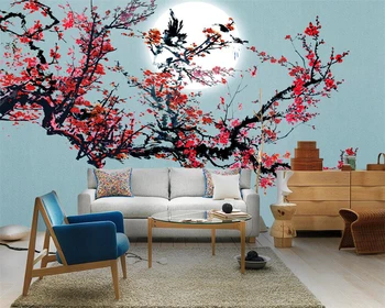 Обои на заказ Beibehang ручная роспись новая китайская слива фон стены телевизора гостиная фон спальни фрески 3D обои