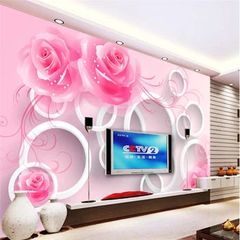 обои на заказ beibehang фреска любого размера фантазия розовая лилия гостиная спальня диван фон обои papel de parede