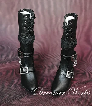 Обувь MSD BJD 1/3 из искусственной кожи в стиле панк, кружевные туфли на высоком каблуке, сапоги для куклы