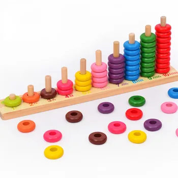 Обучающие 10-уровневые Облака Монтессори Вычислительные Бусины Деревянные игрушки для детей Математика Малыш Подари на день рождения Детские игрушки